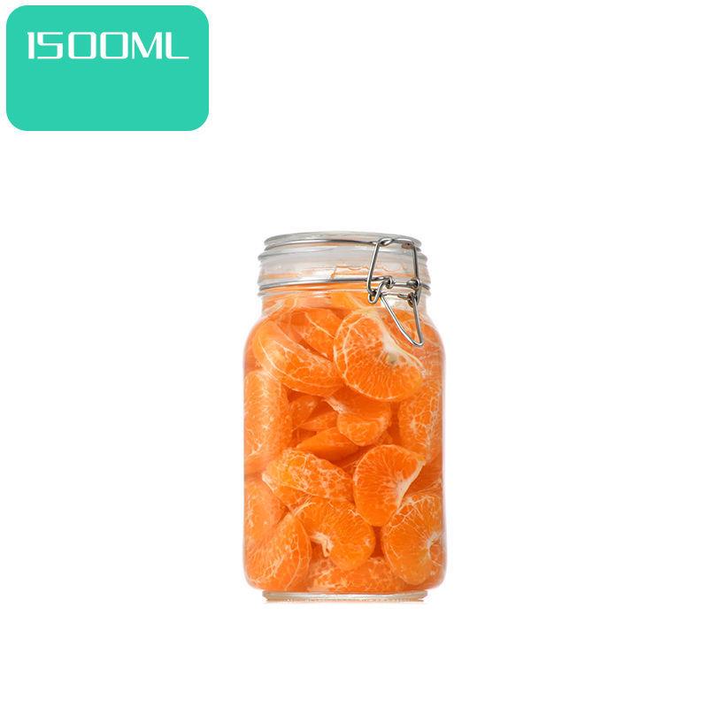 Glasflasche Versiegelter Behälter Für Küche Lebensmittel Eingelegtes Obst Konserven Transparent Große Öffnung Marmeladenglas Aufbewahrungsglas Haushalt