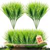 MAQIHAN 10 Artificial Grass Plant Outdoors - Faux Fake Wheat Grass Decor UV Resistant Outdoor Plants Plastic Outside Weed Plant Artificial Greenery