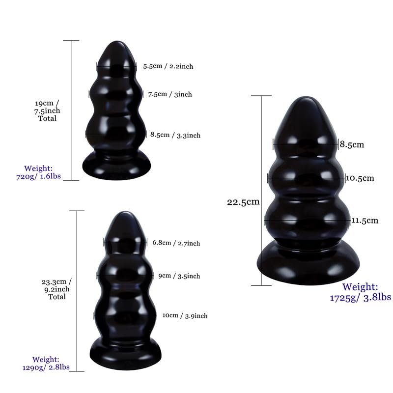 Huge Anal Anal Dildo for Extra Thick Over 10cm In Anal Goods with Suction Anal Expansion Anal Heavy Anal Beads Blue M Plug, Women, Dildo, Diameter,