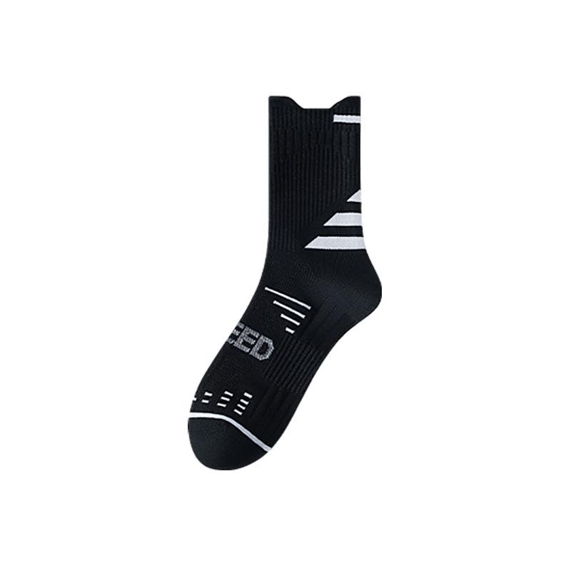 Men's Spring-Summer Cotton Mid-Calf Sports Socks - Breathable, Sweat-Absorbing for Running and Basketball