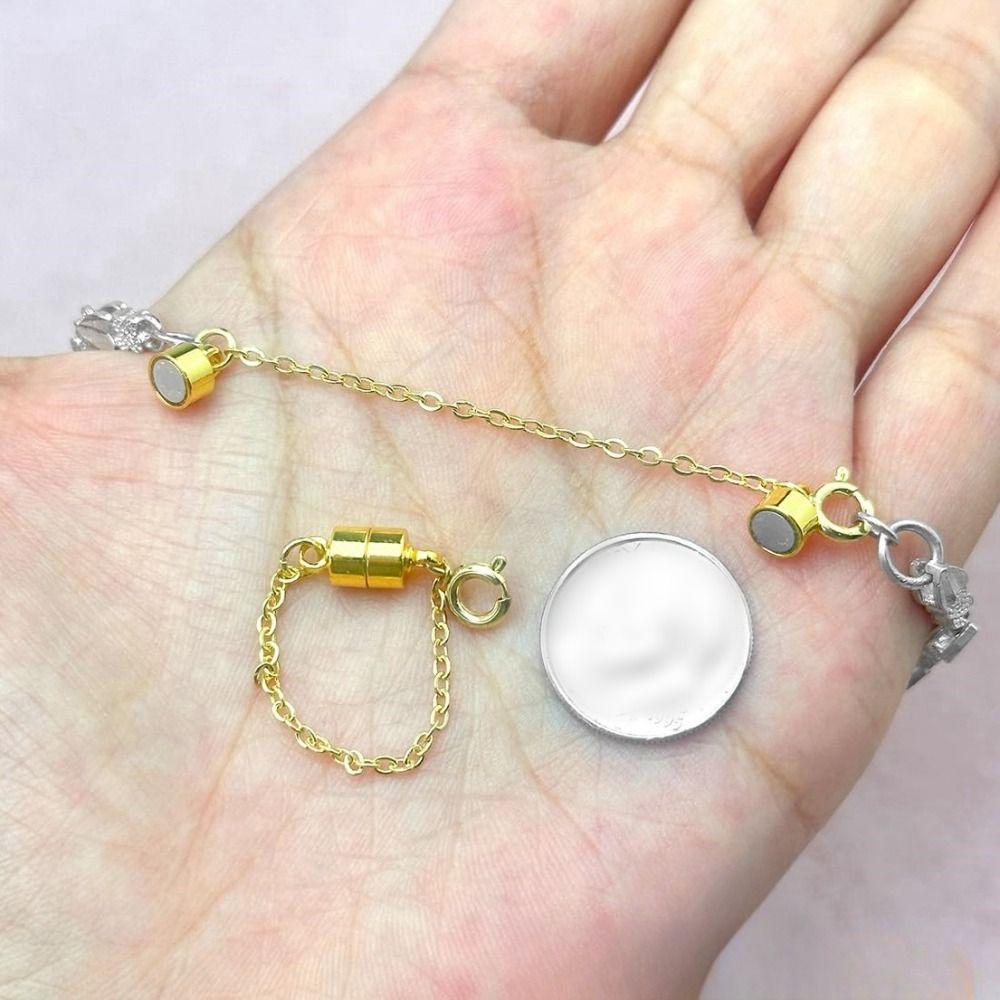 6pcs Magnetic Bracelet Extender with Safety Chain Necklaces Converter  for Girls