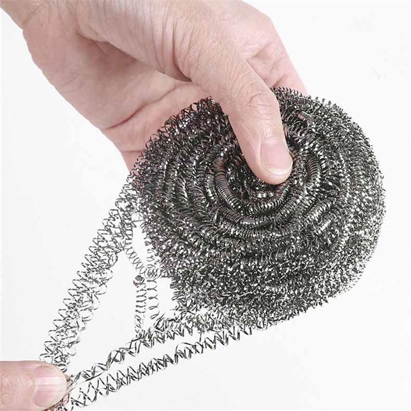 22g/pc Stainless Steel Wire Ball Brush for Dishes Pots Pans Cleaning Scrubbers Household Kitchen Dishwashing Tools Clean Brushes