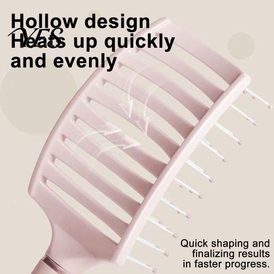 Hollow Hair Brush Curved Vented for Women, Detangling Paddle Long Scalp Massaging Thick Curly Wet Hair, Blow Fast Drying Detangler Styling Tool