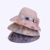 Women Sun Hat Mesh Yarn Wide Brim 3D Flower Decor Bucket Hat Outdoor UV Protection Beach Cycling Basin Hat