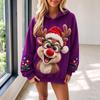 Women's Christmas Knit Ribbed Pullover Sweatshirt for Holiday Outfits