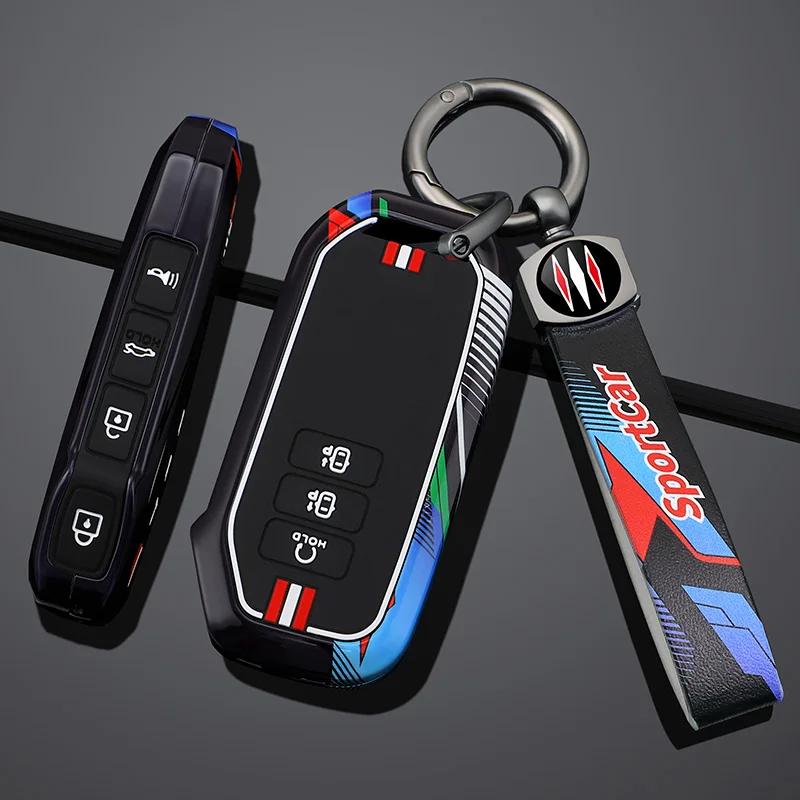 Interior Mouldings 7 Buttons Zinc Alloy Silicone Car Key Case Cover for Kia 2022 Sportage 2023 Niro Hybrid 2021 Sorento MQ4 2022