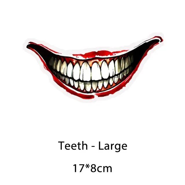 Evil Teeth and Tongue Motorcycle Helmet Fuel Tank Stickers Racing Body Window Funny Decoration Universal Vinyl Decals Universal