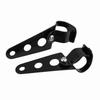 1 Pair Stainless Steel Motorcycle Headlight Bracket Fork Small Mount Stand Support (Black)