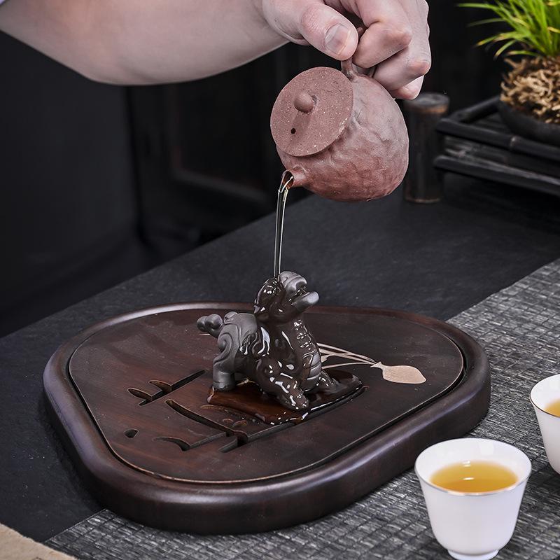 Pixiu Purple Clay Tea Pet: Dragon's Nine Sons Tea Set Accessory for Wealth and Tea Ceremony Cultivation