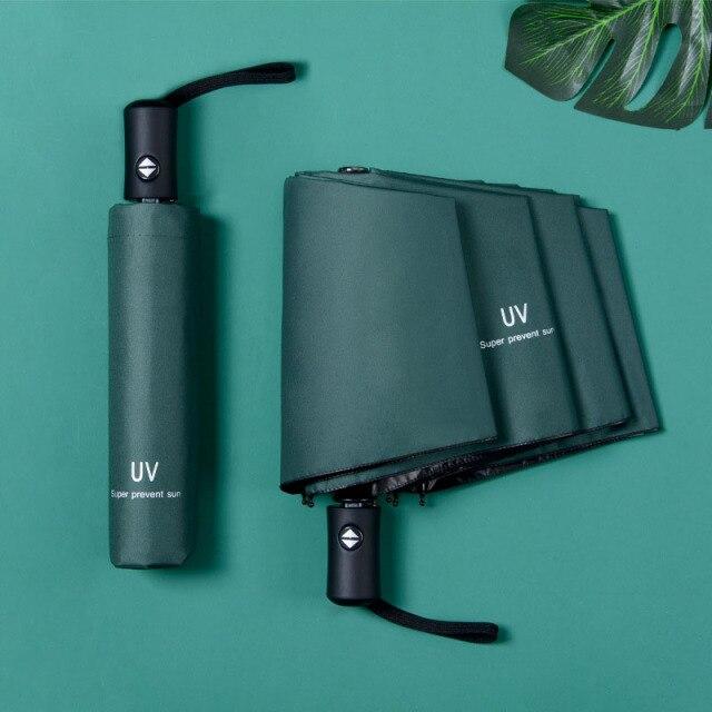ISAKEN Mini Ombrello Da Tasca Portatile – Antivento, Anti-UV UPF 50+, Pieghevole 6 Pieghi Per Pioggia E Sole
