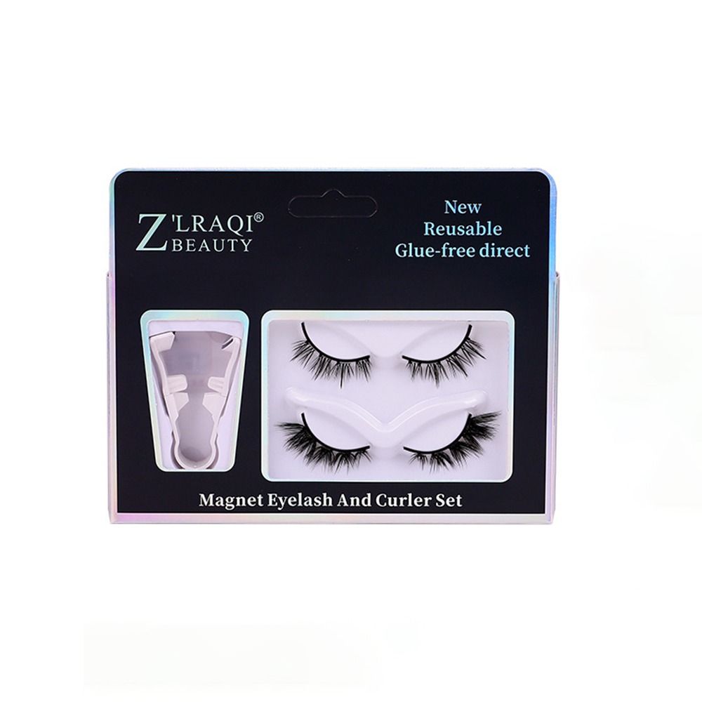 

2 Pairs Handmade Magnetic Fake Lashes Glue-free Magnet Eyelash Set Portable 3D Mink Eyelashes Women 01
