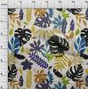 oneOone Cotton Flex Blue Fabric Leaves Sewing Craft Projects Fabric Prints By Yard 40 Inch