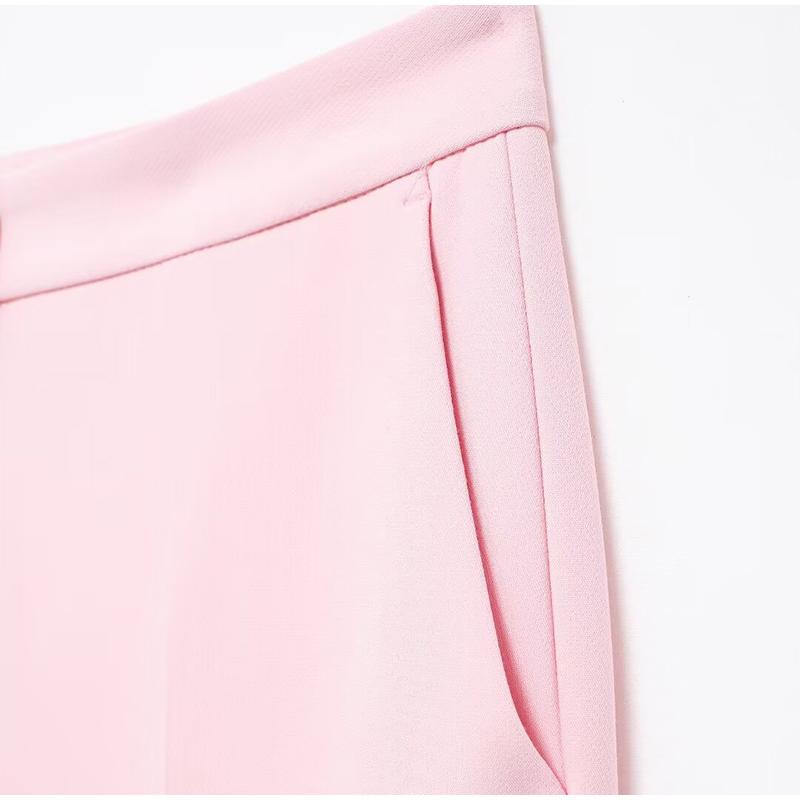 Elegant Solid Vest Pants Women Outfit Sexy Tube Single Breasted Pocket Tank Top Loose Zippers Trousers Summer Lady Outfit