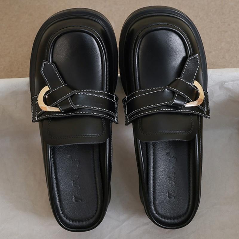 Fashion Black Super High Heels Women's Slippers 2025 New Style Mule Platform Pumps Slip On Comfortable Soft Women Sandals Slippers