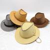 Children's Western Cowboy Hat Summer New Short-brimmed Straw Hat Beach Visor Anti-purple Line Sun Hat