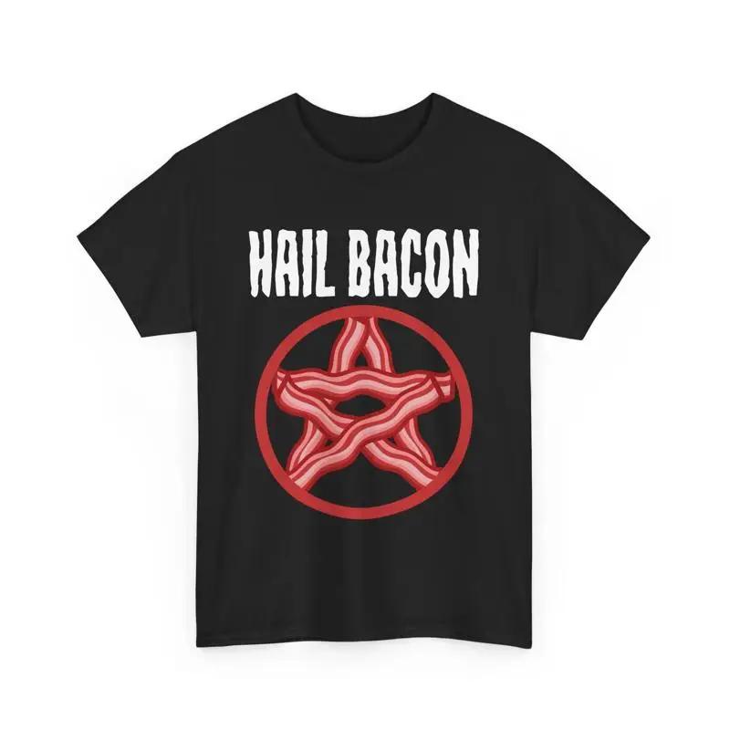 

Breakfast Food Bacon Lover Satanist Foodie Hail T Shirt 5XL різнокольоровий