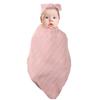 Newborn Baby Blanket Hat Set Breathable Infant Wrap Cloth Receiving Blanket Cotton Bonnet Hat Shower Gift