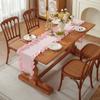 Solid Color Ruffled Edge Table Runner Rustic Style Tables Cover Dinning Table Runner  Kitchen Decor