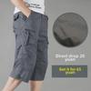 Locker geschnittener verkürzter Overall mit mehreren Taschen für Herren: Leichte, mittellange Outdoor-Freizeitshorts