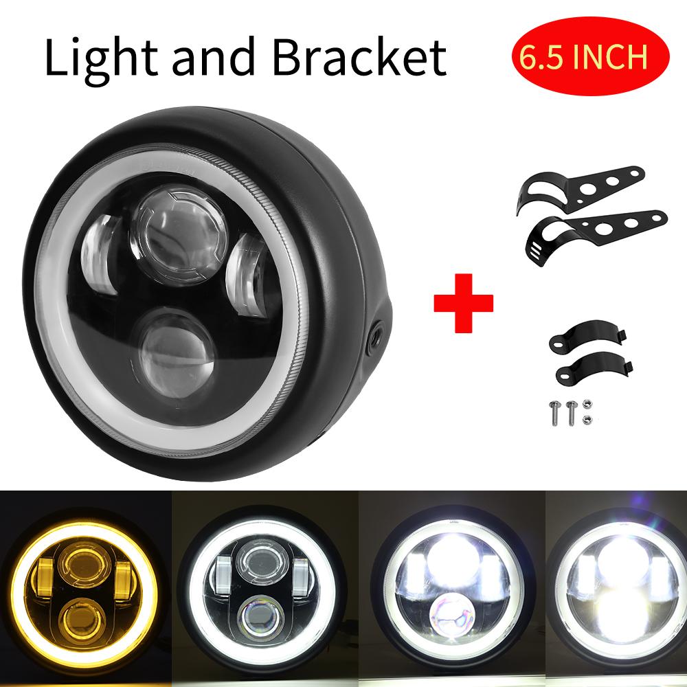 Motorcycle 6.5" Inch Led Headlight Round For Harley Sportster Cafe Racer Bobber Yamaha Honda Suzuki Custom Universal Headlamp