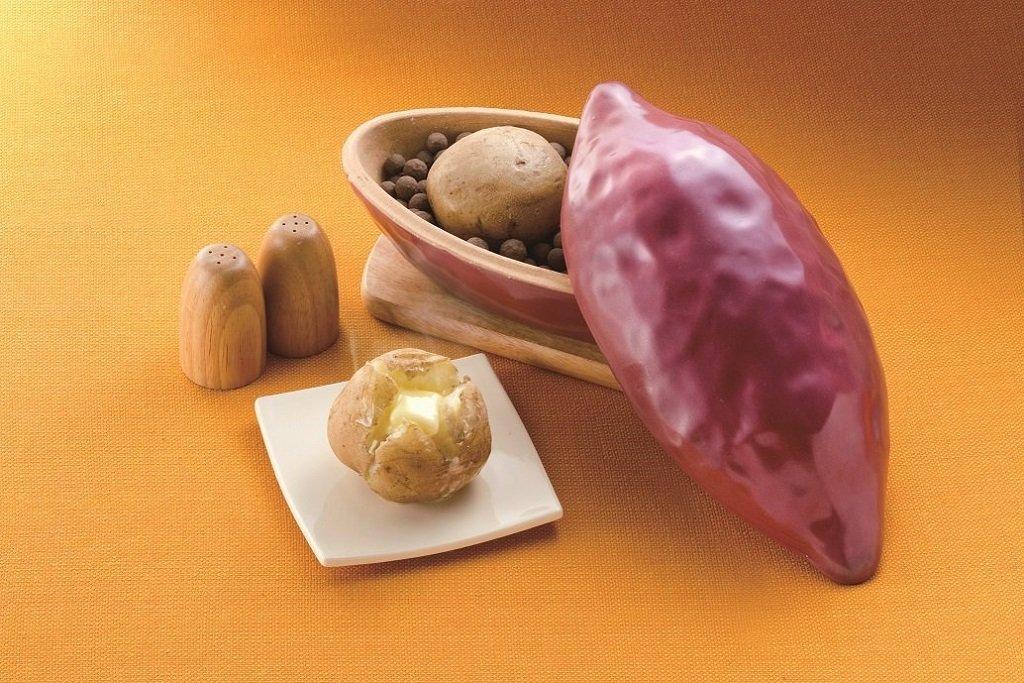 Ishigaki Sangyo Baked Sweet Potato Pot, Small, 26.5cm (W) x 12.5cm (D) x 10.5cm (H), with Heat-Generating Ceramic Balls, "Hokkori Gourmet" Baked Sweet