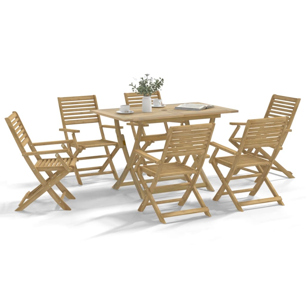 7 Piece Garden Dining Set Solid Acacia Wood