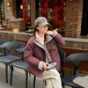 Short Stand Collar Contrast Color Thickened Loose Warm Puffer Jacket with Adustable Hem