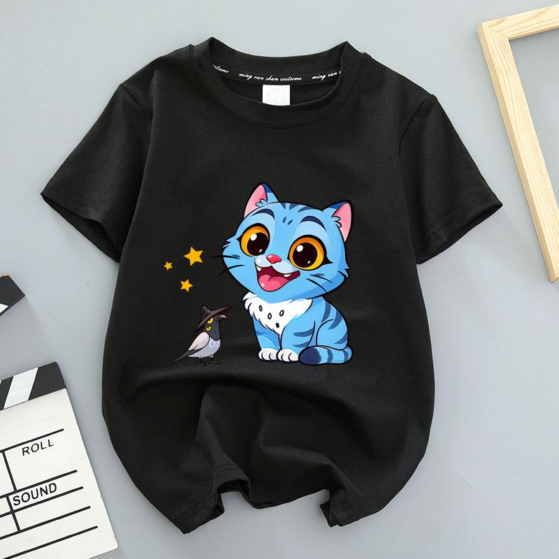 Witch Hunter Series Unisex High-quality Comfortable Breathable Loose Black Pure Cotton Printed T-shirt