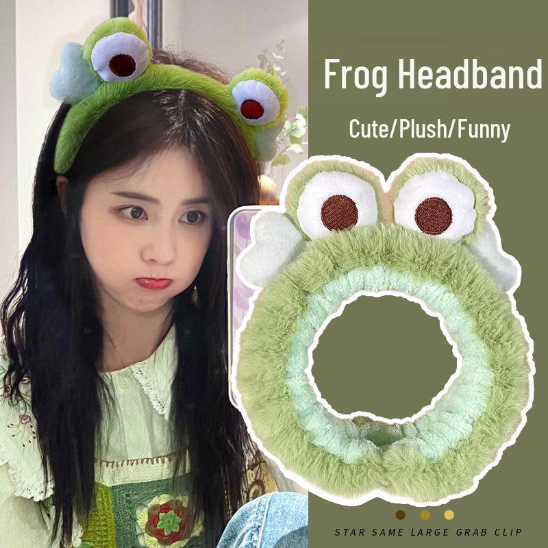 2024 Cute Cartoon Plush Headband for Women - Makeup, Hair Clip & Tie