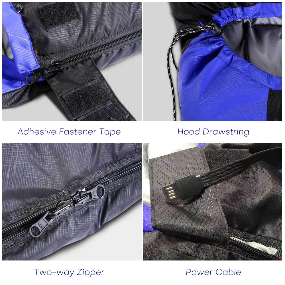 Beheizter Schlafsack mit Aufbewahrungssack, warmer Outdoor-Winterschlafsack für Camping, Wandern, Reisen