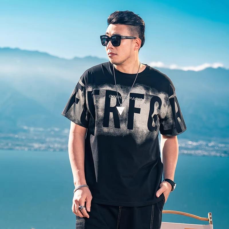 Stretch Fit Anti-wrinkle Loose Men's Short-sleeved Ice Cool Feeling Fashion Short-sleeved Top Cotton Comfortable Lightweight T-shirt