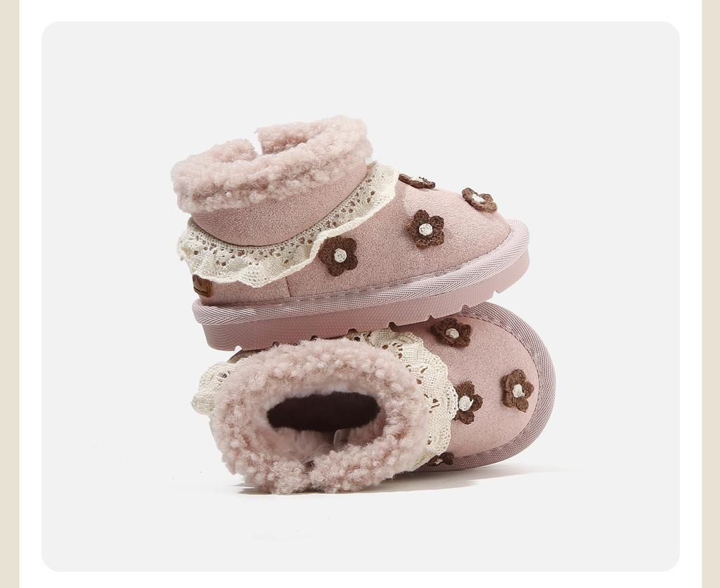 2025 Winter Plush Warm Leather Boots for Girls - Soft Sole Princess Style