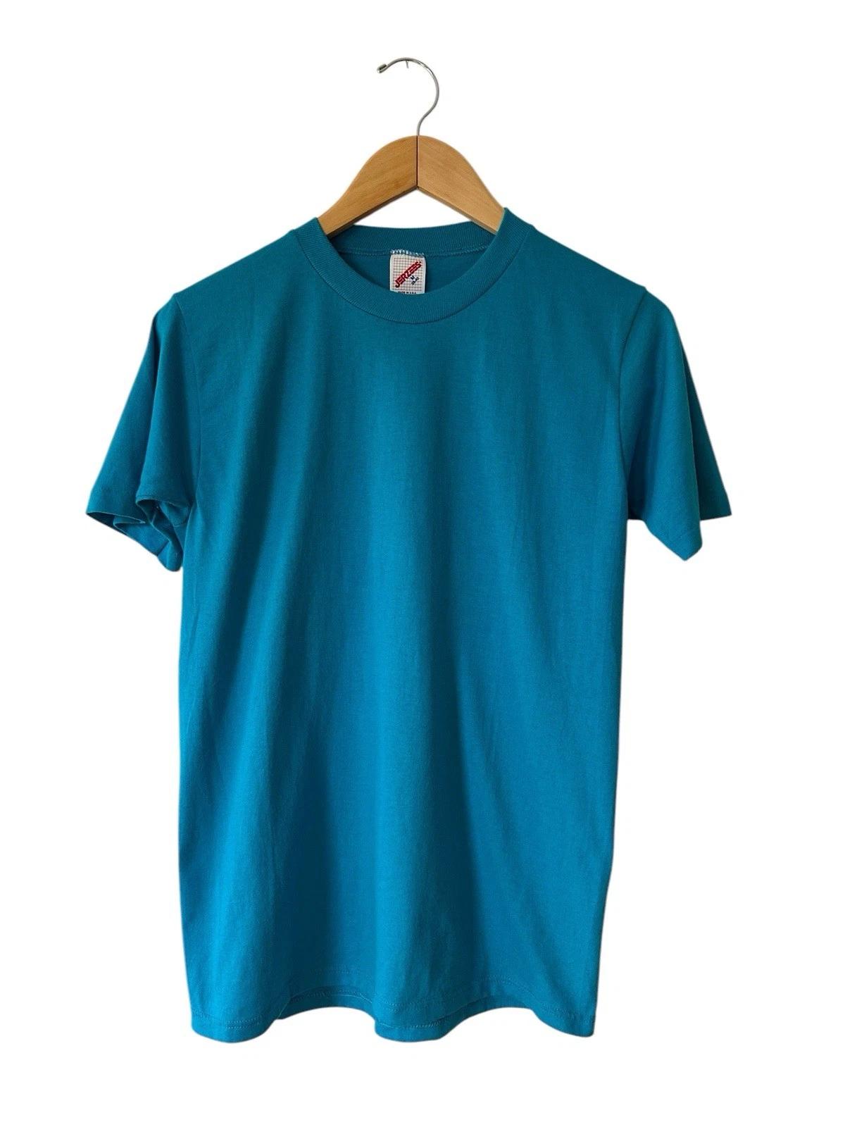 Vintage Jerzees Blank T Shirt Men’s Medium Blue Teal Aqua 90s M