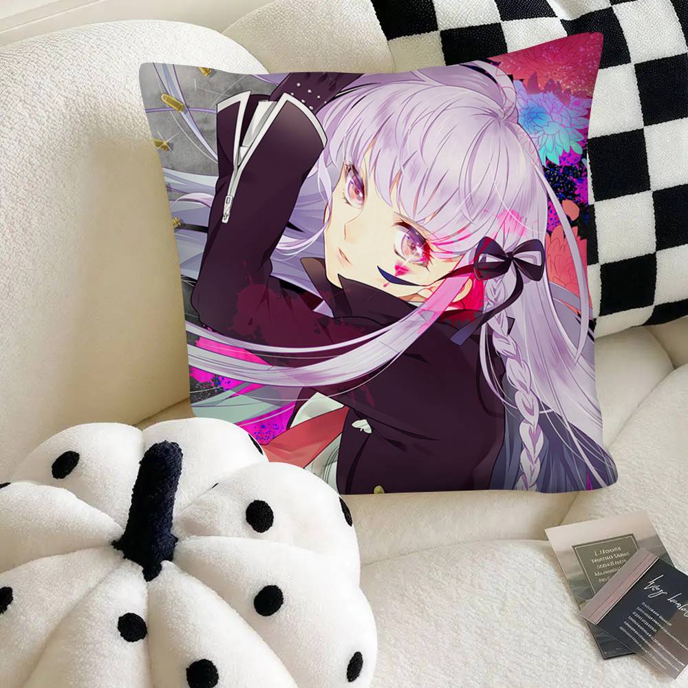 

Kirigiri Kyoko Hot Anime Game Danganronpa Cute Pillow Case Square Pillow Bedroom Sofa Leisure Comfort Cushion Home Decoration 40cm x 40cm