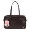 Esther Bunny School Bag with Charm, A4 B5 Plain Student Tote Bag for School, Club Activities, Cram School and Daily Use