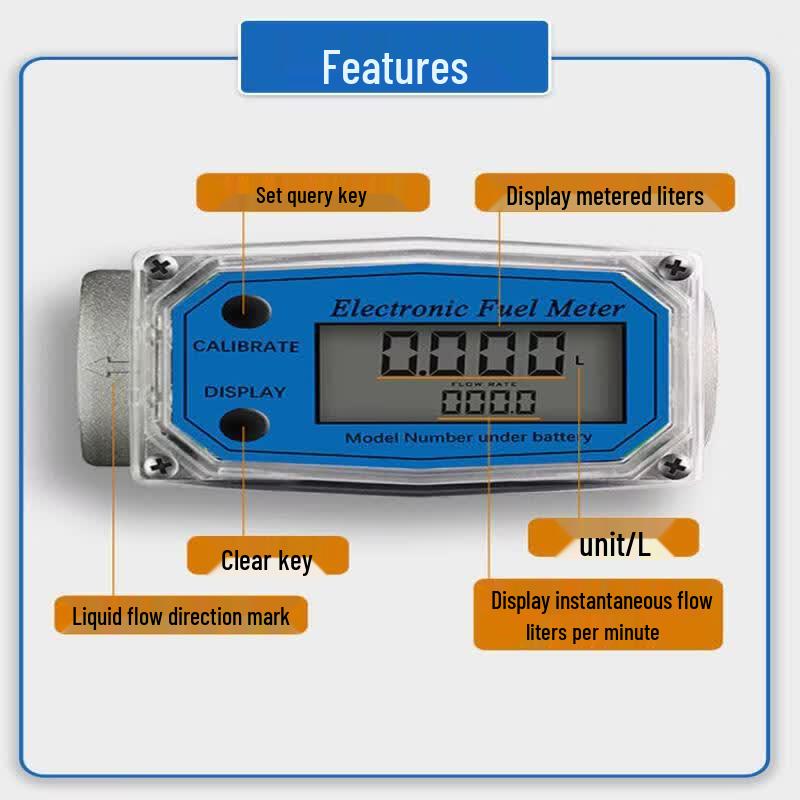 Aokewen 1.5-inch Waterproof Digital Flow Meter