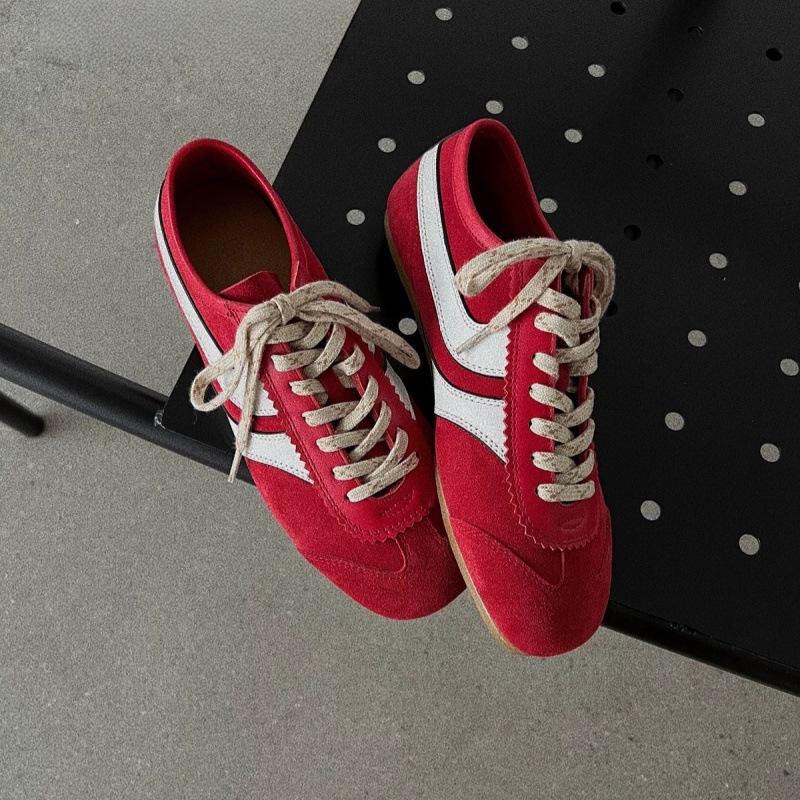 Sheepskin new autumn and winter ballet style silver inner height increase moral training shoes women's casual sports shoes lace-up flat baseplate shoe