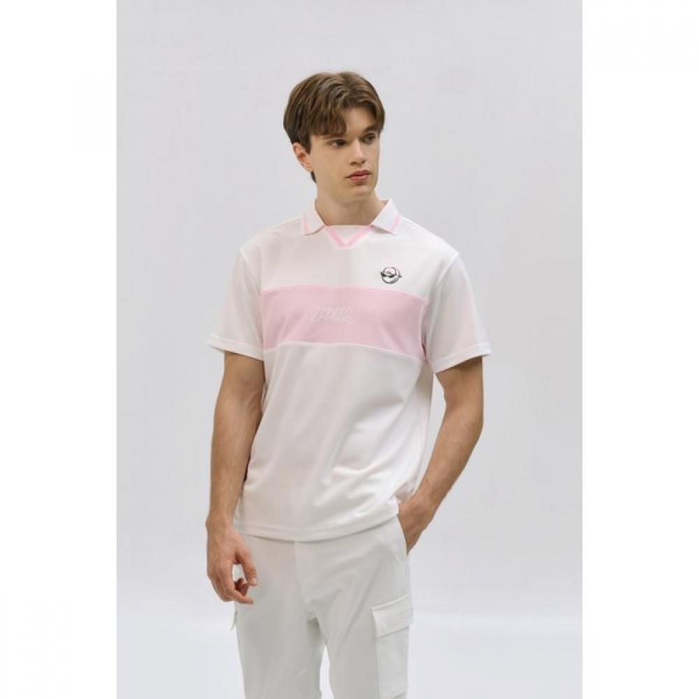 

Goxo Men S Swagball Pique Block ShorT Sleeve T ShirT whiTe XXL(110)