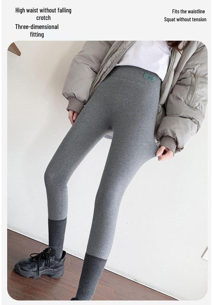 2025 New Winter Gray Plus Velvet Cotton Pants for Tall Women – Soft, Skin-Friendly, and Warm Base Layer