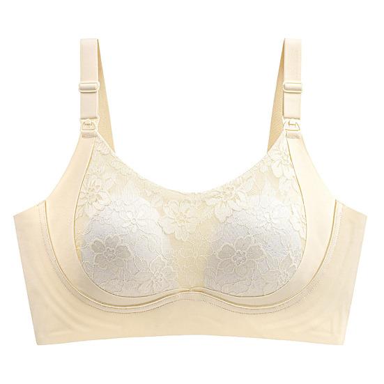 

Women s Padded Nursing Bra for Breastfeeding Lace Wireless Soft Sleep Bra No Underwire Push 42E тілесний