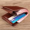 Men Leather Wallet Short Bifold Wallet Large Capacity Coin Pocket Card Holder Retro Business Purse