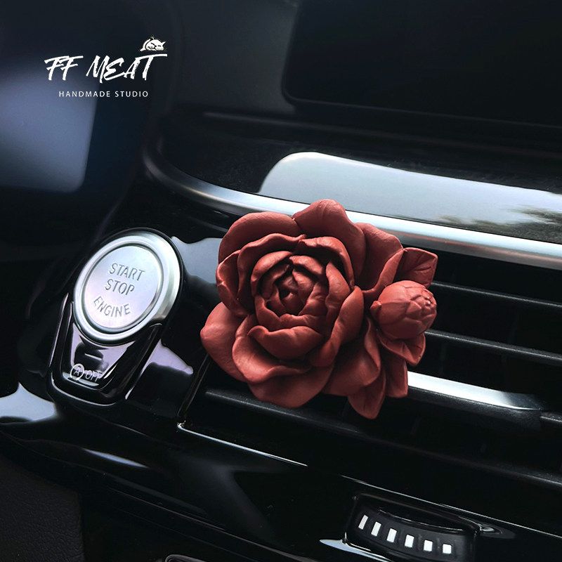 

Car Aromatherapy Retro Goddess Jasmine Flower Car Central Control Hand Painted Perfume Fragrant Stone Flowers Decorative Gift Women Vintage Red Jasmine(A bottle of essential oil)