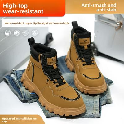 Steel Toe Safety Boots Insulated Men Boots Waterproof Wear Resistant Slip-Resistant Steel Toe Sneakers Anti Smashing Work Shoes