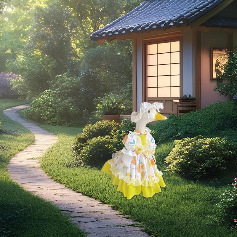 Spring Duck Outfit Colorful Yellow Dress Duck Clothes Weatherproof Terrace Art Reusable Yard Outdoor Decoration For Holiday