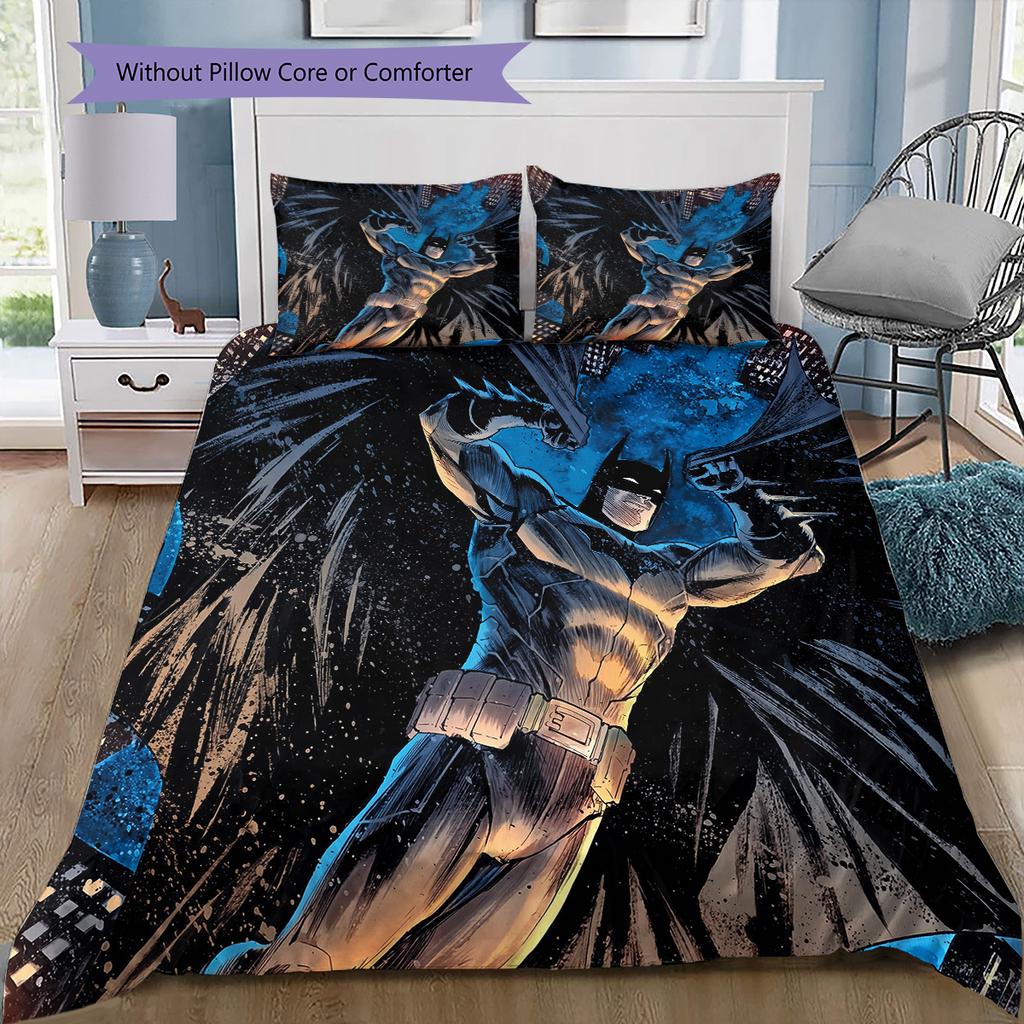Batman with Wings Bedding Set, 1 Duvet Cover & 2 Pillowcases, Home Use, Ideal Gift