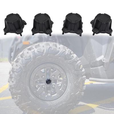 4 Pcs. Black Wheel Center Caps with Central Cap for Can-Am Maverick X3 Turbo R 2017-2020