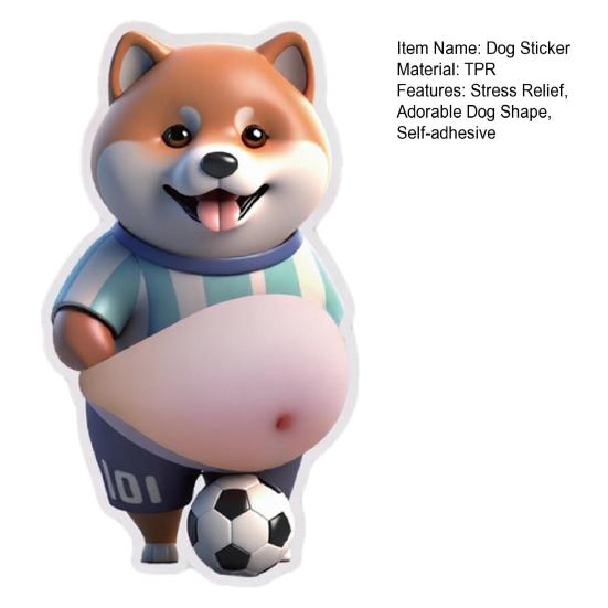 Esnek Karınlı Köpek Çıkartması Kaygı Stres Giderici Karikatür Köpek Çıkartması Şişko Karınlı Sıkılacak Köpek Yavrusu Oyuncak Kendinden Yapışkanlı Hayvan Çıkartması