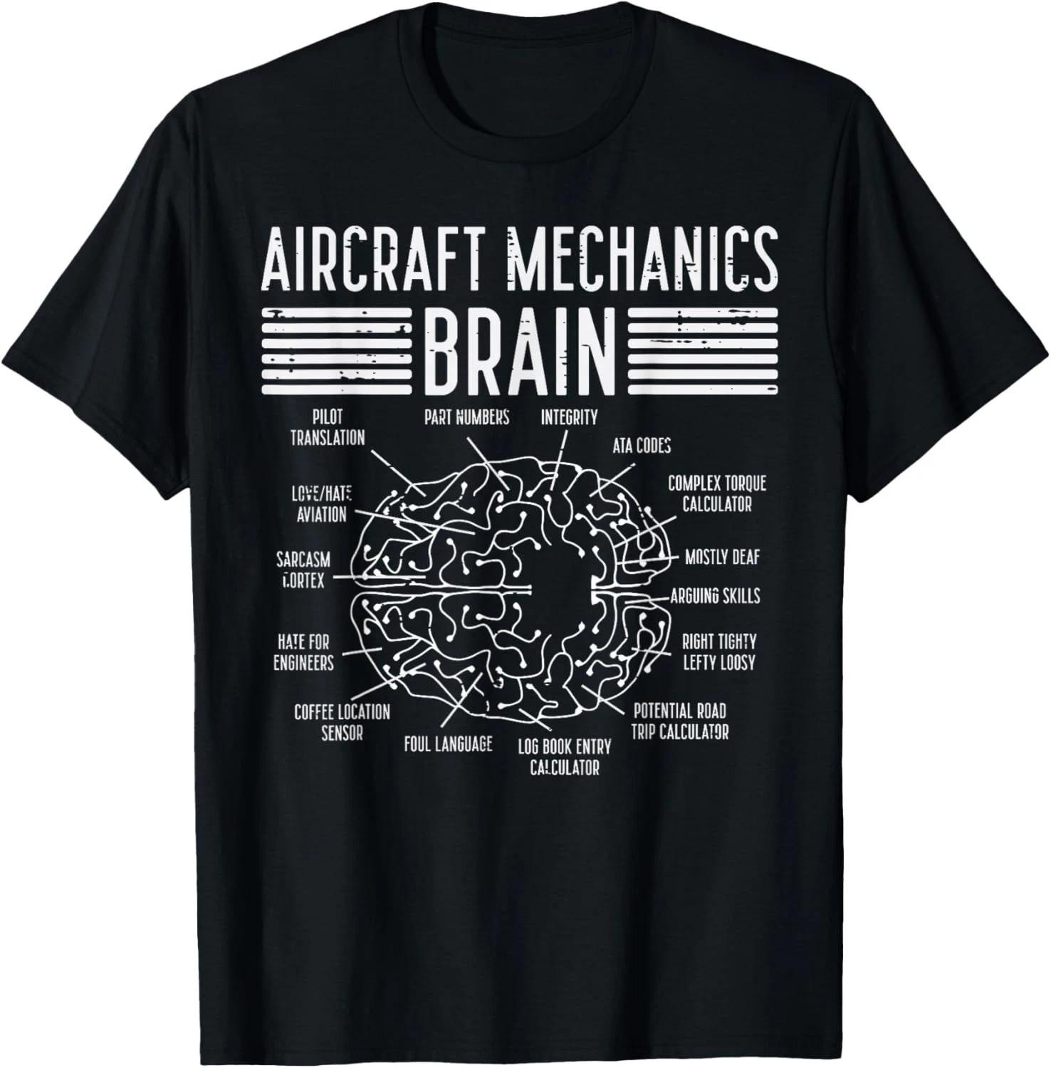 

Aircraft Mechanics Brain Fun Airplane Maintenance Men Women Gift Unisex T-Shirt M
