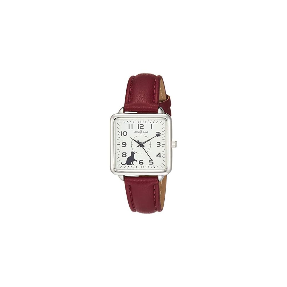 Arias Amalfi Dia Analog Women s Watch Waterproof Leather Strap Cat White Dial WW20025A-153 Red