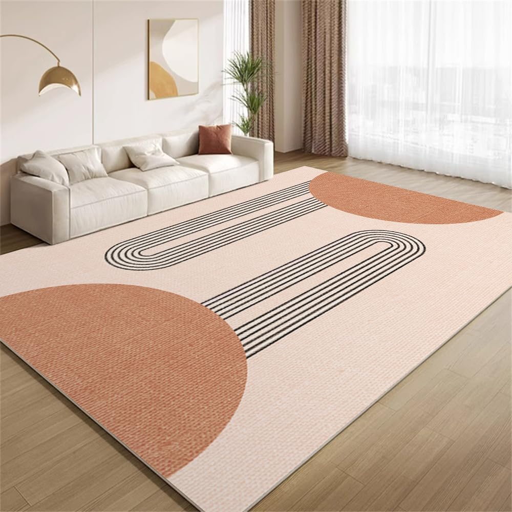 Modern Abstract Lines Carpet Anti-Slip And Easy-To-Clean Floor Mat For Living Room, Bedroom, Study, Home Decorative Pad